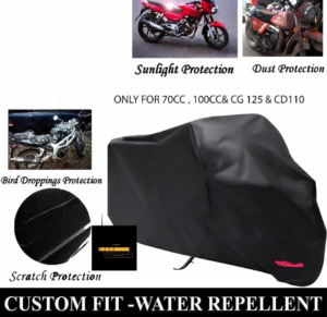 Bike Top Cover – Water & Scratch Proof Parachute – Fits CD70CC and 125CC Bikes