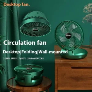 Portable Folding Fan USB Rechargeable Telescopic -3 Speeds Adjustable speed and Height Fan